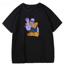 's Thanos T-Shirt For Men And Women, Infinity Gauntlets In Black And White, Short-Sleeved Cotton Thanos Top From 's Avengers Heroes - 款式 - 查看 1