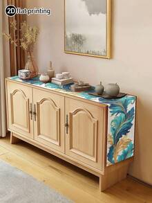 1 pieza Mantel con estampado de plumas de pavo real, disponible en múltiples tamaños, adecuado para comedor en el hogar, decoración de cocina, decoración del hogar, fiestas al aire libre y decoración de restaurantes, con textura similar al lino - Multicolor - Ver 6