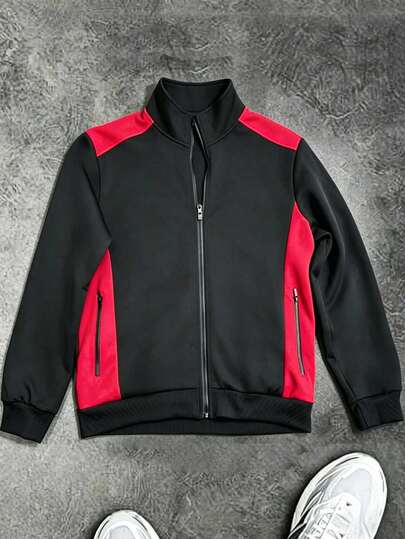 Men's Jacket, Men's Sports Jacket, Men's Jogging Suit, Zipper Jacket, Fitness Suit Jacket, Comfortable Lining, Non Spring And Autumn Summer Jacket, Non Shrinking Jacket, Suitable For Street Wear, Outdoor Leisure, Sports Exercise, Beach Jacket, Letter Printed Pattern For Men