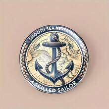 2D Flat Calm Seas Do Not Make Skilled Sailors - Metal Alloy Brooch Pin Badge Accessory, Suitable For Clothing, Hats, Backpacks - Fashionable Accessory Suitable For Friends, Classmates And Colleagues - Interesting And Thoughtful Gift Idea For Any Occasion - A - View 3