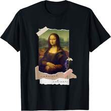 モナリザ・ジョコンダレオナルド・ダヴィンチは戦争ではなくアートを作る Tシャツ - ブラック - チェックする 1