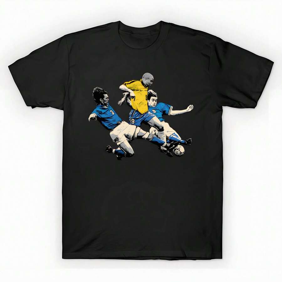 Ronaldo Nazario T-Shirt (2) unisex de la de algodón puro de alta densidad de 220 g. C-AmiS-eta uniS-ex 100 % aL-Godón de - Tejido de alta densidad. Apta para todo tipo de perS-onas, ya sean mujeres o hombres. Tejido duradero de alta C-Alidad apto para todas las estaciones, suave al tacto pero duradero. Tops transpirables. Conjuntos de otoño para mujer. Conjuntos de vaC-Aciones para mujer. Disfraz de Halloween para mujer. - Negro - Ver 1