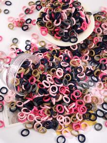 1000/800/600/200pcs Women's Solid Color Hair Ties, High Elasticity Hairbands, Sweet And Cute Style, Small Hair Ties, Hair Accessories, Vacation Accessories, Suitable For Various Hairstyles, Women's Hair Accessories. Daily Casual And Outing Wear, Headwear Accessories, All Season Hair Accessories. - Multicolor - View 5
