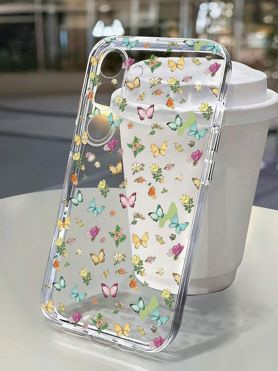 彩色蝴蝶花卉春日图案透明防摔手机壳,兼容 P14 Pro Max、P13、P11、P12、XR、7/8、GES2、XS、P15、P16、P16 Pro,Galaxy S24、A03s、A03 Core、A04、A12、A13、A14、A21s、A22、A23、A24、A32、A33、A34、A51、A52、A53、A54、A71、A72、A73、S20 FE、S21、S22、9、9A、10A、10C、Note 9、Note 10、Note 11、Note 12、12C - 彩色 - 查看 1