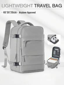 Unisex Large Capacity Travel Backpack, Made Of Waterproof Nylon Fabric Compliant With Flight Standards, - Black - View 21