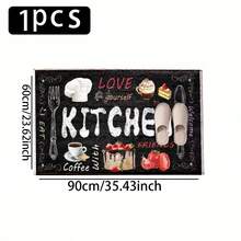 1pc Kitchen Pattern Printed Faux Wool TPR Bottom Doormat, Bathroom Mat, Kitchen Mat, Laundry Room Mat, Holiday Atmosphere Decor, Home Decor, Party Decor, Wedding Decor, Dining Decor - Multicolor - View 14