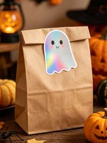 Exquisite Halloween Pumpkin And Ghost Stickers, High-Quality Self-Adhesive Labels. Perfect For Gift Wrapping, Candy Packaging And Creative Halloween DIY Decorations. - Multiple Styles - View 6