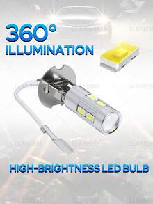 GLANBERT 2颗5630 SMD 10 LED H1 H3 6000K 汽车雾灯行车灯前大灯 DC 12V 白色内饰转向灯 - 霧燈 - 查看 6