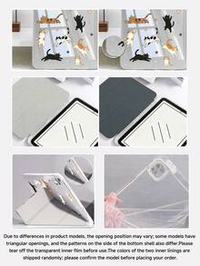 Funda para tableta con diseño de gatito, adecuada para iPad Air 8 (M4) 2026 (11 pulgadas) / 2026 (13 pulgadas), 9.7/10.2/10.5/10.9/12.9/Pro 11/A16, 10a generación, para Kindle Paperwhite 12a generación 2024, Kindle (11a generación - lanzamiento 2024), anti-caída suave, función de suspensión/activación inteligente, funda para tableta con pliegue en forma de Y, visualización de varios ángulos. - Multicolor - Ver 6