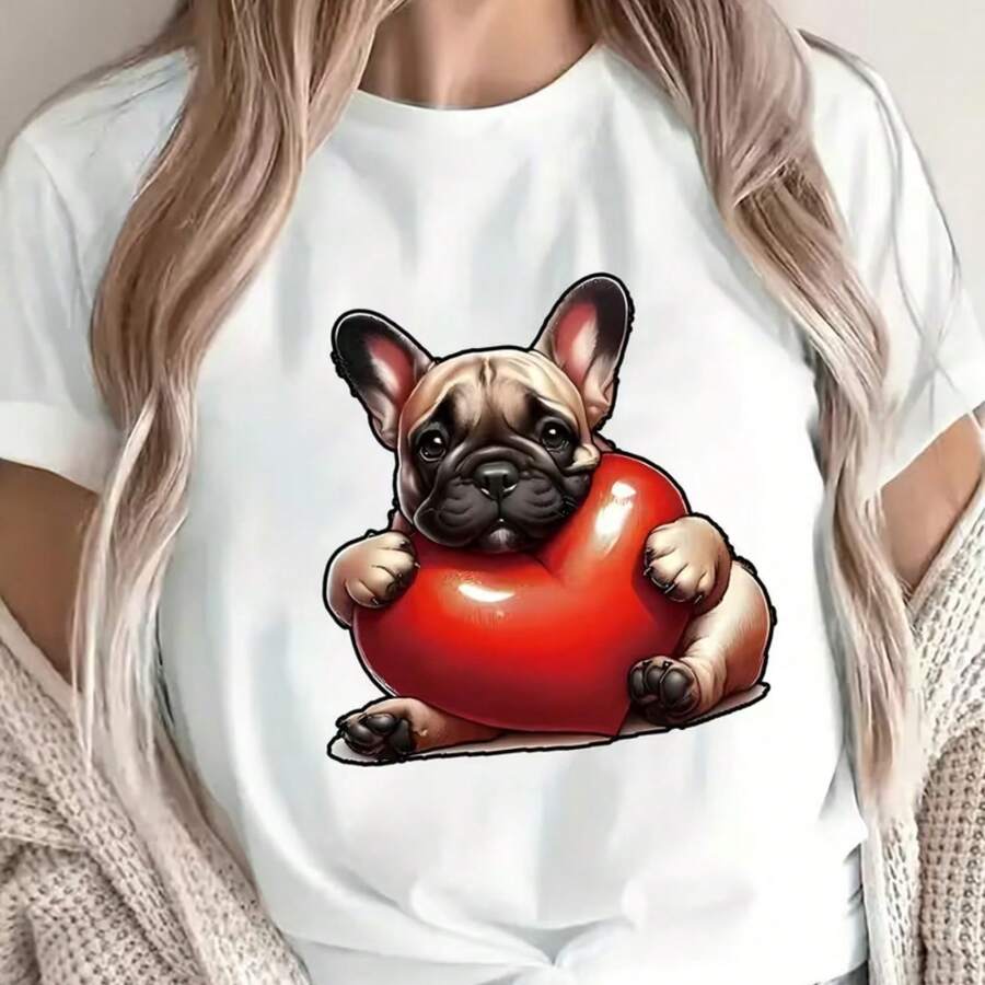 Printed T-Shirt For Men And Women - 白色 - 查看 1