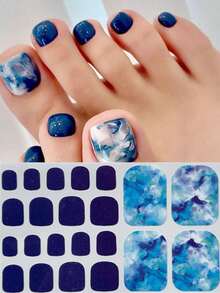 Nail Art Toe Stickers, Cartoon Heart & Geometric Patterns, Multicolor Glitter, Versatile Mixed Design, Easy Application With Scraper - 彩色 - 查看 13