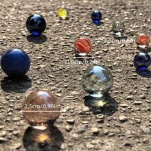 30/60/100pcs 1.6cm Colorful Transparent Glass Beads, Bouncy Marbles - Multicolor - View 3