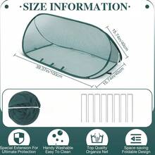 1pc Pop-Up Plant Cover Set(1 Protective Cover+8pcs Ground Nails), Insect& Bird Barrier Mesh For Vegetables Fruits Flowers, Outdoor Garden Protection - 1PC - View 9