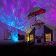 1pc Water Wave Starry Sky Projection Lamp, Dreamy Lighting Effect, USB Powered Atmosphere Night Light, Suitable For Bedroom, Living Room, Ceiling, Camping, Wedding, Halloween, Christmas Party Home Decor Gift - Multi-color light - View 8