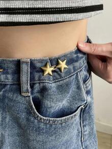 Botón De Diseño De Estrella Conveniente Y De Moda - Bronce - Ver 2