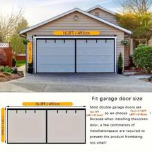 Garage Door Screen 1-Piece Magnetic Garage Door Curtain Adjustable Mosquito Net Size: 157 Inches * 78 Inches Classic Mesh Curtain With Full-Frame Hook-And-Loop Installation For Easy Setup. No Drilling Required. Home Insect Protection - Dust Control - UV Protection. Features LIAMST Hook-And-Loop Tape For Installation In Minutes-Convenient And Quick. Additional Pins Enhance Security And Durability. The Included 6 Magnetic Tape Tools Facilitate Vehicle Access While Preventing The Door Screen's Central Magnets From Being Attracted When Metal Garage Doors Automatically Close Or Open. LIAMST Utilizes Premium Anti-Oxidant Fiberglass Material. Magnetic Mesh Doors With Full-Frame Hook-And-Loop Tape Serve As A Replacement For Fixed Screens, Suitable For Front Doors, Back Doors, Indoor/Outdoor Use, Entrances, Patios, Balconies, Porches, Glass Surfaces, And More. - 黑色/200*400 - 查看 8