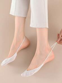 4 Pairs Women's Summer Thin Ice Silk Invisible Socks, Breathable Non-Slip Low-Cut Boat Socks (No Cardboard) - Multicolor - View 3