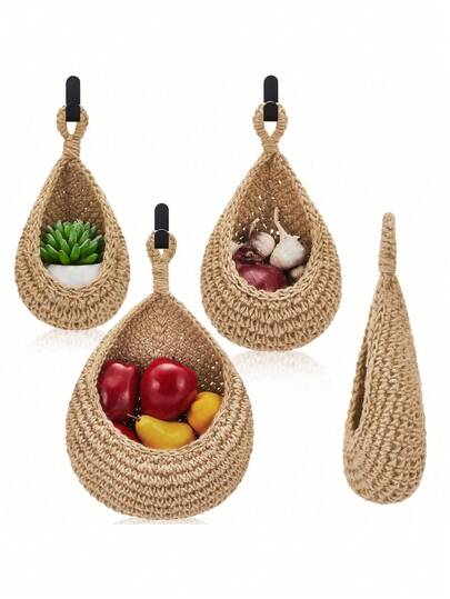 1 Giỏ treo đan kiểu Bohemian, hình giọt nước sáng tạo, thích hợp để đựng rau củ quả, giỏ đựng đồ nhà bếp, đồ dùng nhà bếp, giỏ đựng đồ, sắp xếp nhà bếp, trang trí ngoài trời, quà tặng ngày lễ, trang trí nhà cửa, trang trí phòng, trang trí tường, quà tặng, trang trí nhà bếp sinh nhật, tốt nghiệp