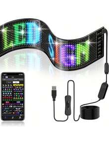 App-Controlled LED Car Sign - Wireless USB-Powered Programmable Display W/ Motion Sensor & 4 Sizes For Parties, Concerts, Store Signs & Events" - 1pc-16*32LED顯示屏 - 查看 8