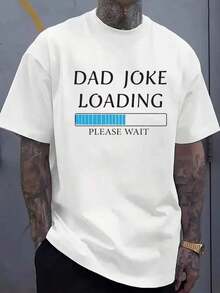 Funny Dad T-Shirt By Menslim, Men's Crew Neck T-Shirt, White Printed T-Shirt, Top, New Spring And Autumn Printed T-Shirt, Fashionable Printed T-Shirt, Urban Style Clothing, Urban Hip-Hop Style, CuteFashion Easter Gift - 白色 - 查看 6