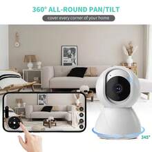 1080P HD 智能嬰兒監護器,讓母親隨時查看孩子的影片,2.4G WiFi 家用/寵物監控攝影機附行動 App,WiFi 攝影機,適用於居家安全,支援 2.4GHz 無線網路,動態偵測,人員追蹤,雙向語音無線智能攝影機頭,室內/室外安全攝影機,安全監控攝影機,| 現代攝影機 | 高畫質影片 - 彩色 - 查看 9