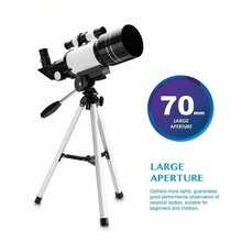 70-mm-Astronomisches Teleskop – Refraktorobjektiv, BAK4-Prismensystem, 300 mm Brennweite, weites Sehfeld, verstellbares Stativ, einfache Fokussierung, mit Mondreflektor, leicht und tragbar (nicht-professionelle Version), geeignet für Anfänger in der Sternenbeobachtung, Erkundungen im Freien, naturwissenschaftliches Lernen und astronomische Beobachtungen im eigenen Garten. - A - Übersicht 4