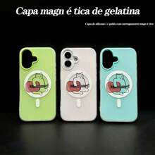 Funda Magnética con Diseño de Gato con Guitarra para iPhone 11 12 13 14 15 16 MAX PLUS YNZO - Menta - Ver 8