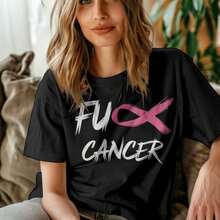 F**K Cancer: Bold Support Breast Cancer Awareness-Shirt - Black - View 3