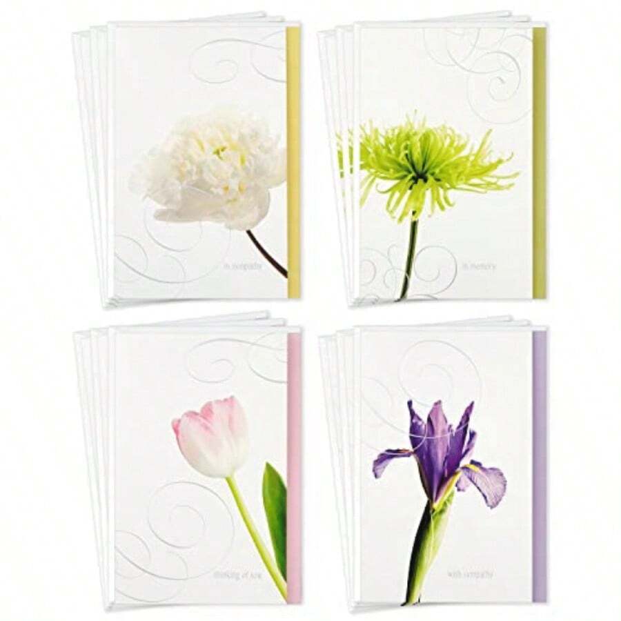 Hallmark - Tarjetas de simpatía surtidas flores 12 tarjetas y sobres - Flores - Ver 1