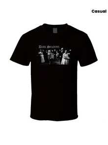 Unisex T-Shirt For Men And Women Featuring A Design From The 1960s Gothic Television Series "Dark Shadows Horror Cult TV Show" And Characters From The Collins Family. Its Soft Fabric Makes It A Casual Fashion Essential For All Seasons. With A Crisp, Streamlined Cut, This Garment Creates A Clean And Vibrant Look. Its Relaxed Yet Flattering Silhouette Suits All Body Types, Offering A Style That Is Both Casual And With A Touch Of Elegance. - 黑色 - 查看 6