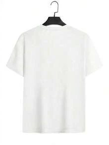 Nueva Llegada 2026: Camiseta de Algodón Transpirable para Hombre, Estilo Béisbol - Manga Corta Casual, Cuello Redondo, Lavable a Máquina. Tela Suave, Transpirable, a la Moda, 100% Algodón, para Uso Diario. Camiseta para Mujer con Estampado Gráfico. - Blanco 3 - Ver 5
