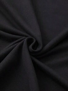 1 pieza Camiseta Casual de Talla Grande para Mujer con Estampado de Lema, Cuello Redondo y Manga Corta, Verano, 180g, 100% Algodón - Negro - Ver 6