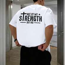 Camiseta Cristiana para Hombre Tuislay, Camiseta con Cruz de Jesús, Camiseta con Estampado de Versículos Bíblicos, Camiseta con Frases Religiosas, Camiseta Deportiva SRDB - Blanco - Ver 2