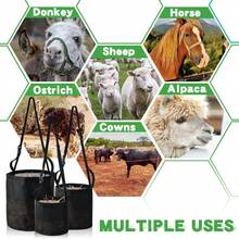 Slow Feed Horse Hay Feeding Net Bag, Neck-Attachable And Adjustable Outdoor Hay Mesh Bag Breathable And Portable Hay Bag For Feeding Horses Cows Goats And Sheep At The Muzzle Prevent Fighting - Black - View 4