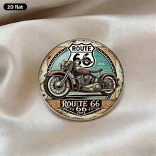 Broche de motocicleta plano 2D, de material de acero inoxidable, con tapa de vidrio redonda, accesorio creativo y único adecuado para mochilas, ropa, cuellos y sombreros - A - Ver 3