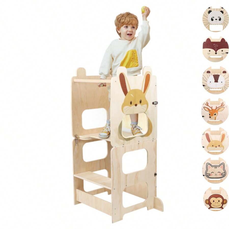 Rutschfeste Lernstühle, Kinderhocker,Mit Maltafel,Für 2bis 6Jährige - Kaninchen - Übersicht 1