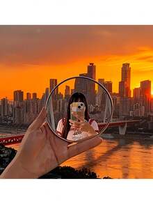 6pcs Selfie Essential Tool, This Portable Round Mirror Is Perfect For Taking Photos, Available In Two Sizes, Convex Lens Design For Wide-Angle Photos. A Must-Have Travel Gift For Friends - A - View 3
