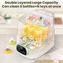 Baby Bottle Washer, Sterilizer & Dryer - All-In-One Cleaning Machine For Bottles, Pump Parts & Baby Essentials - Time-Saving & Effortless Care - White - View 6
