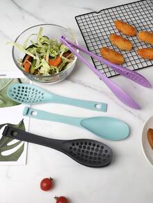 1pc 2-In-1 Plastic Food Tong Strainer, Detachable For Dual Use In Kitchen, Drain Noodles, Grill Steak, Salad, High Heat Resistant, Easy To Clean & Store - Multicolor - View 7