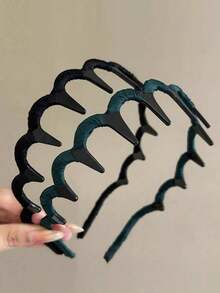 3pcs/2pcs/1 pieza Diademas onduladas de mujer, clips para el cabello antideslizantes, accesorios para el cabello, diademas dentadas, adecuadas para mujeres, decoración del cabello de damas, se pueden usar para lavar la cara, al aire libre, viajes, yoga, deportes y otras ocasiones, esencial para volver a la escuela, accesorios para el cabello, diadema de decoración del cabello de damas - Multicolor - Ver 17