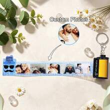 Personalized Father's Day Photo Keychain, Customizable Father And Son, Great Father Keychain With Text, Record Cherished Photo Memories, Customizable Name Keychain, Film Roll Keychain, Mini Photo Album, Keychain - Father's Day Edition 1 - View 11