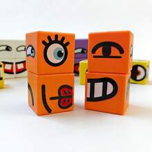 Face-Changing Expression Building Blocks, Portable Expression Matching Puzzle With Bell, Parent-Child Interactive Educational Brain Game, Indoor Home Entertainment Sensory Learning Toy, Children's Birthday School Holiday Gift - Multicolor - View 13