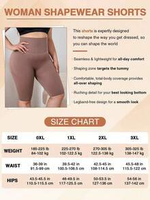 Leggings de control de abdomen de talla grande para mujer con cintura alta, para uso casual en verano - Caqui - Ver 4