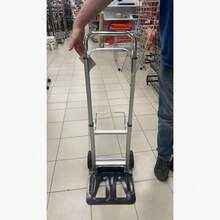 11 livres Chariot pliant compact en aluminium, sans assemblage requis, convient pour l'entrepôt et le jardin, conception pliante rapide et de rangement facile - Argent - Voir 8