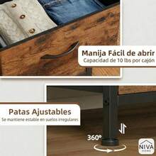 Organizador de 4 Cajones, Estructura de Acero, Cajones de Tela Oxford, , Ligero y de Alta Resistencia, Fácil Armado, Diseño Funcional, NIVA HOME - Madera - Ver 5