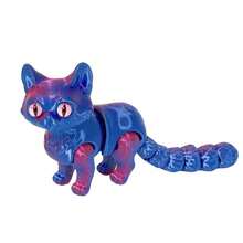 Cartoon Cat 3D Printed Figurine (Eye Color Random), Flexible Posable Doll, Imaginative Desktop Decor, Suitable For Bedroom And Indoor, Also Great For Halloween, Christmas And Other Holidays - Multicolor - View 7