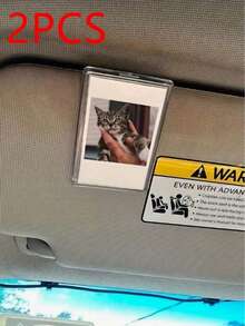 1pc Personalized Car Visor Photo Frame Clip, Custom Photo Car Decor, Couple Gift, Cute Pet, Wallet Photo Frame, Durable And Stylish, Car Accessories, Car Visor, Vehicle Accessories, Stylish Clip-On Design - Sunshade Photo Frame Clip - View 11