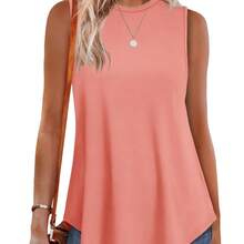 [Women's Fashion Tops] 5pcs Set Of Loose Casual Basic Shirts, Elegant And Comfortable Round-Neck Sleeveless Vests - Màu hỗn hợp - Xem 3