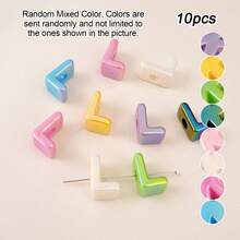 10pcs Electroplated Acrylic Large Hole English Letter Beads, DIY Phone Lanyard, Casual Shoe Charms, Handmade Jewelry Accessories, Holiday Gift [Random Mixed Color] - AB Colorful - View 7