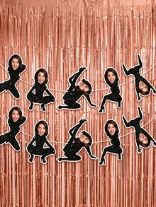 7/14/21pc Custom Photo Dancing Girl Party Banner, Personalized Face Bunting Flag, Funny Dancer Garland For Bachelorette Party, Birthday, Disco Themed Party, Fan Cheering, Friend Gathering - Multicolor - View 6